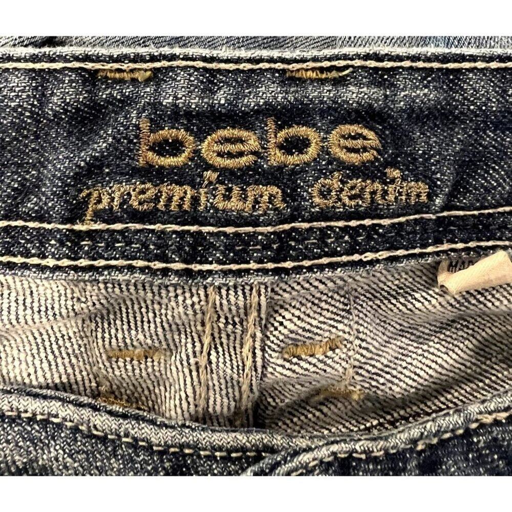 Bebe Premium Denim USA Paint Splatter Distressed Flare Jeans 29 Y2K - Picture 4 of 13